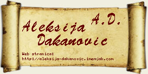 Aleksija Dakanović vizit kartica